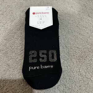 Pure Barre Black Grip Socks with Silver Accents